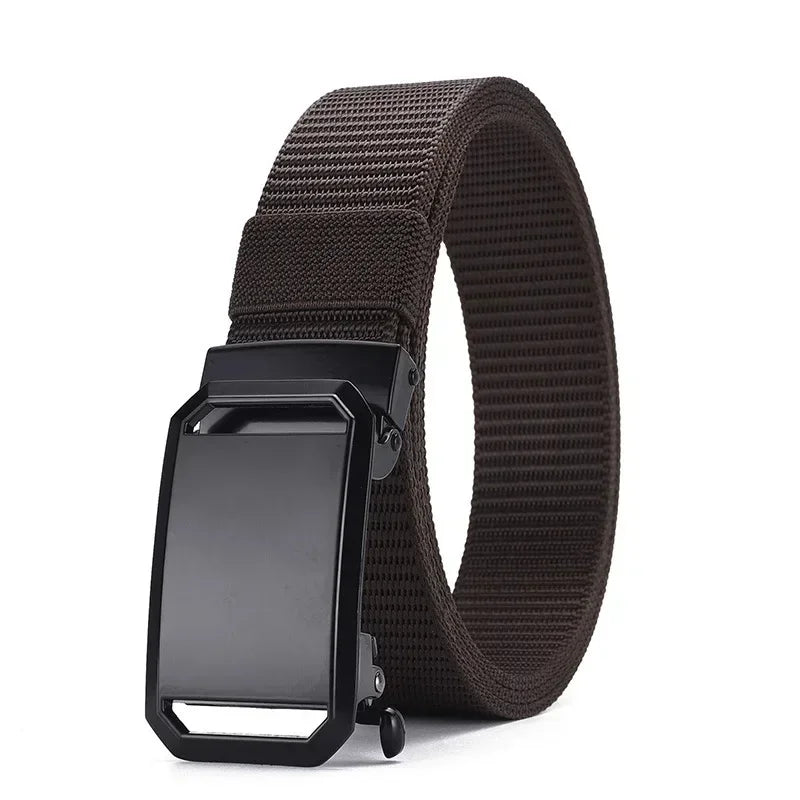 Cinturón Táctico Lona Hebilla Automática - Ideal Trabajo y Outdoor