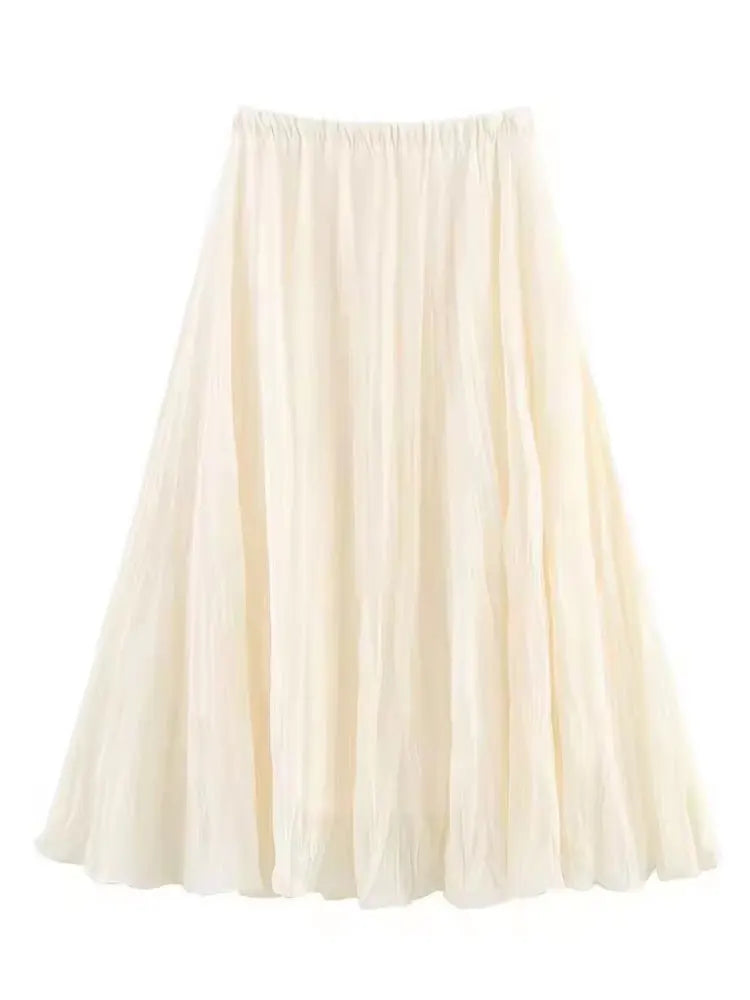 Falda Plisada Multicolor HH - Larga Verano Playa Casual