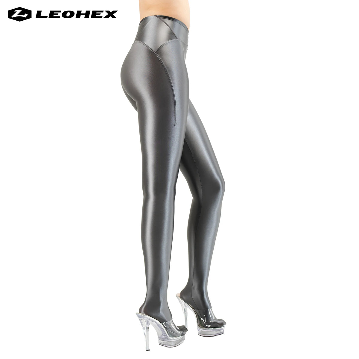 Bright, shiny LEOHEX women's leggings by Corporación Turística featuring a fitted, stylish design for active wear.