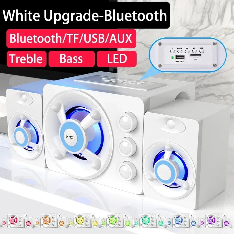 Altavoz Bluetooth Hifi 3D RGB Subwoofer Estéreo USB para PC