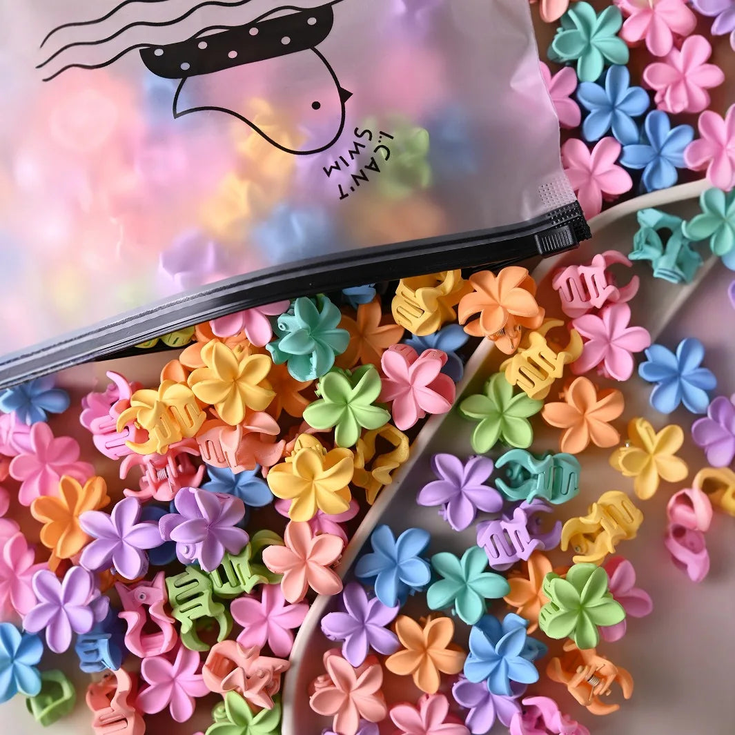 10 Pzs Pinzas Flores Y2K Aleatorias - Clips Cabello Niñas