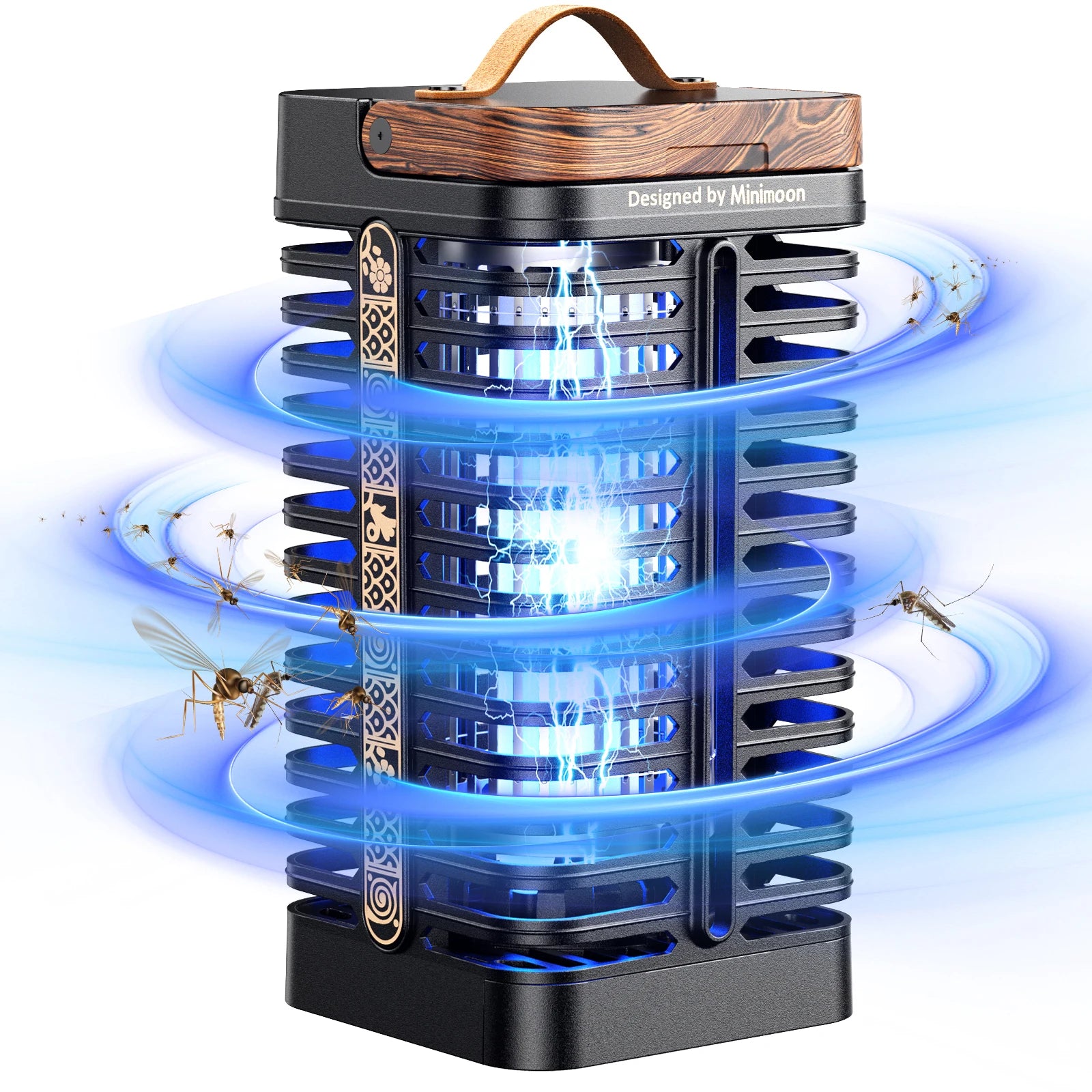 Minimoon Exterminador Mosquitos Exterior 4200V LED Dual - Trampa Insectos Eléctrica