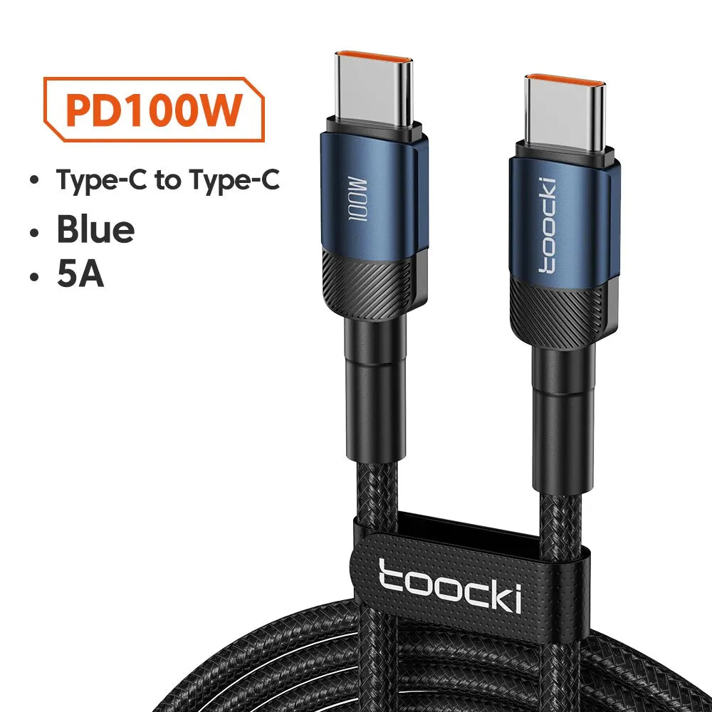 Cable USB C Toocki Carga Rápida PD 100W para iPhone 15/14/13/12