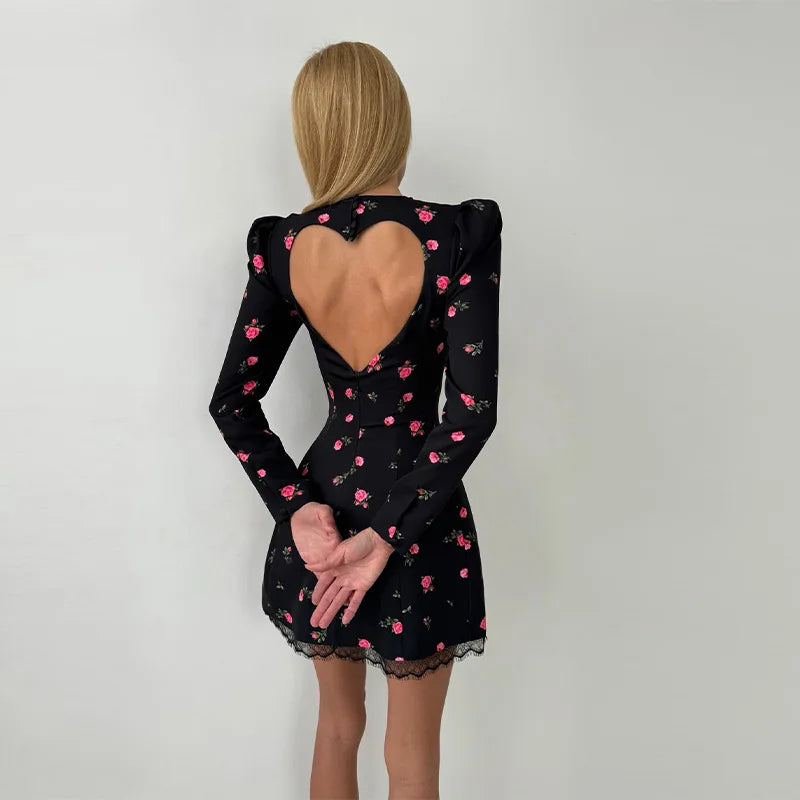 Vestido Floral Vintage Chic con Encaje | Elegancia Veraniega Suave