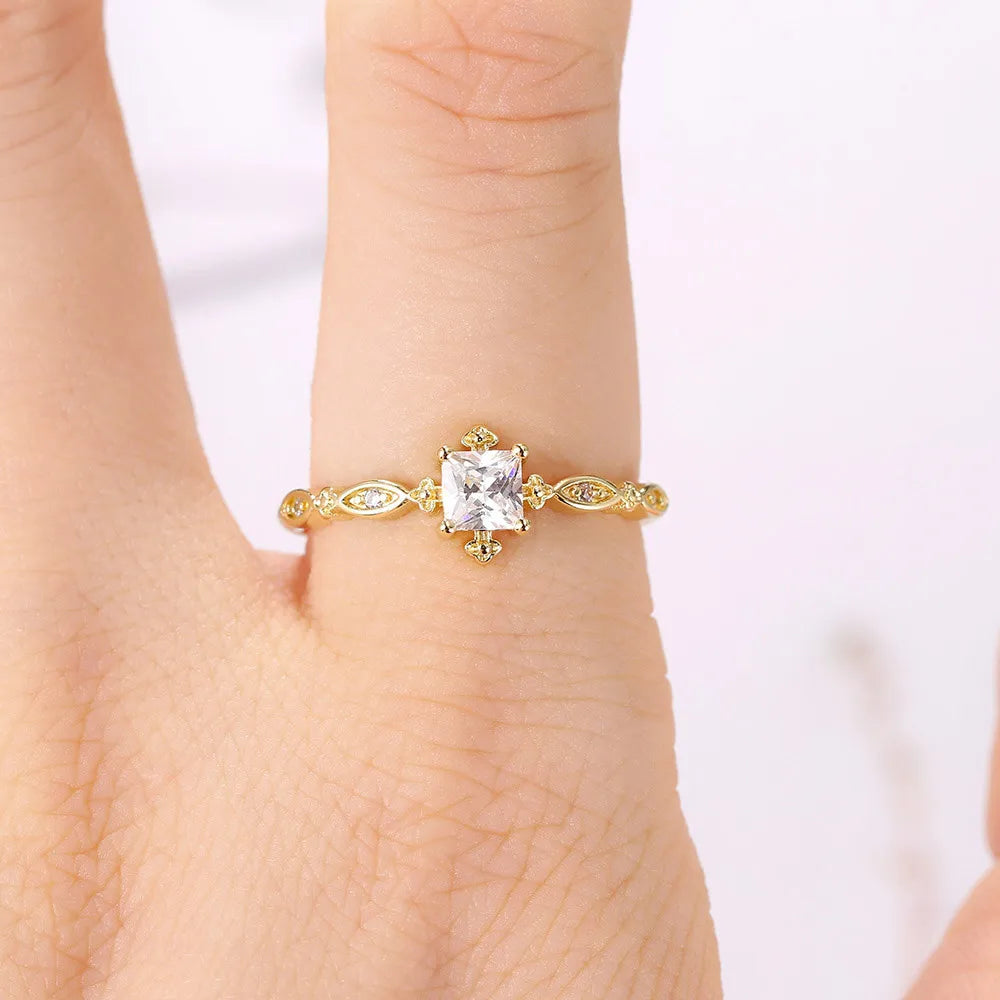 Anillos Mariposa Sirena Dorados Mujer 14K - Joyería de Cristal Elegante