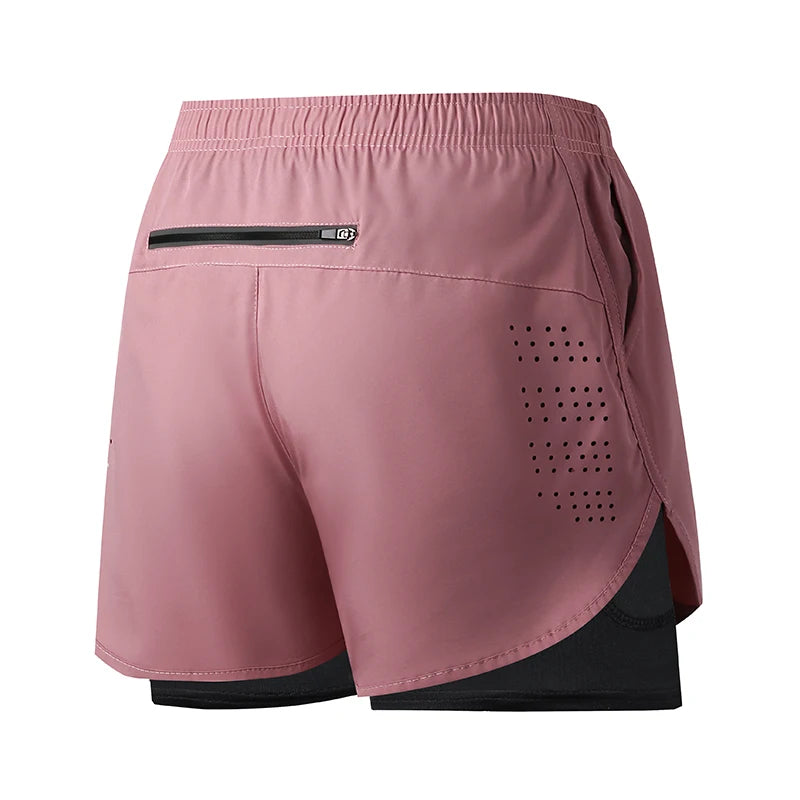 Pantalones Cortos para Correr Hombre: Doble Capa Fitness Secado Rápido