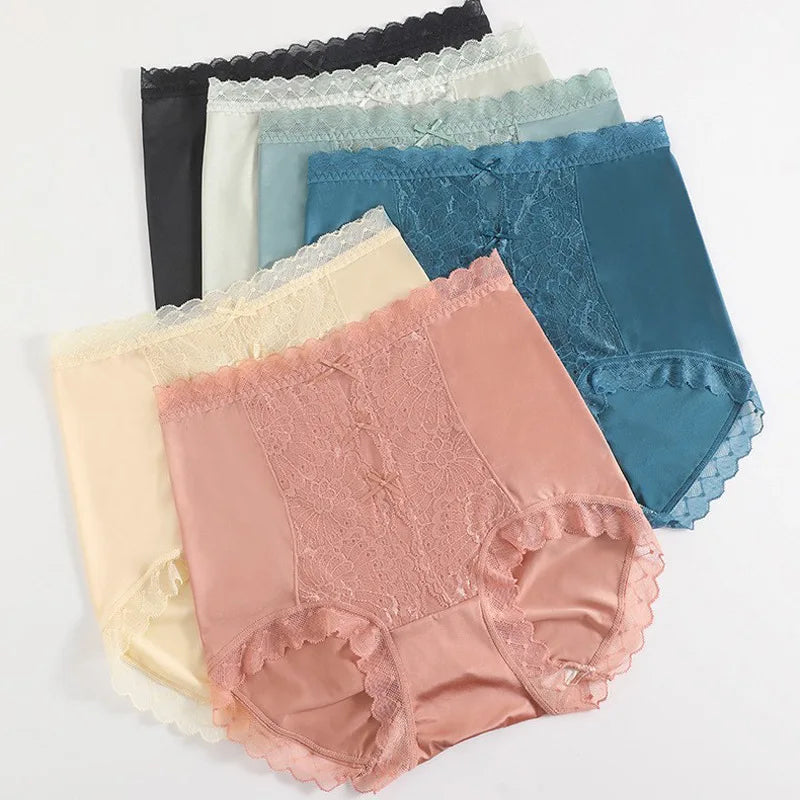 High-waisted lace women's panties from Corporación Turística, featuring elastic fabric and delicate lace details.