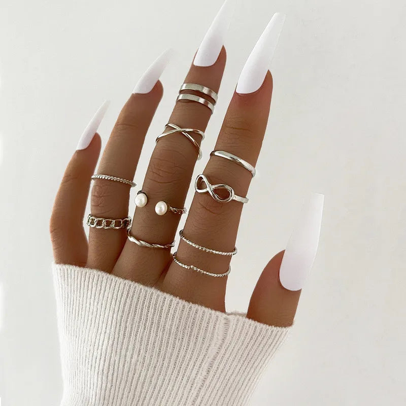 Conjunto Anillos Bohemios Circon: Modyle Oro 18K - Regalo Boda Mujer