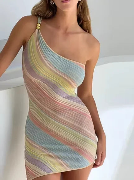 Vestido Punto Hombros Descubiertos Elegante | Beainmmry | Verano 2026