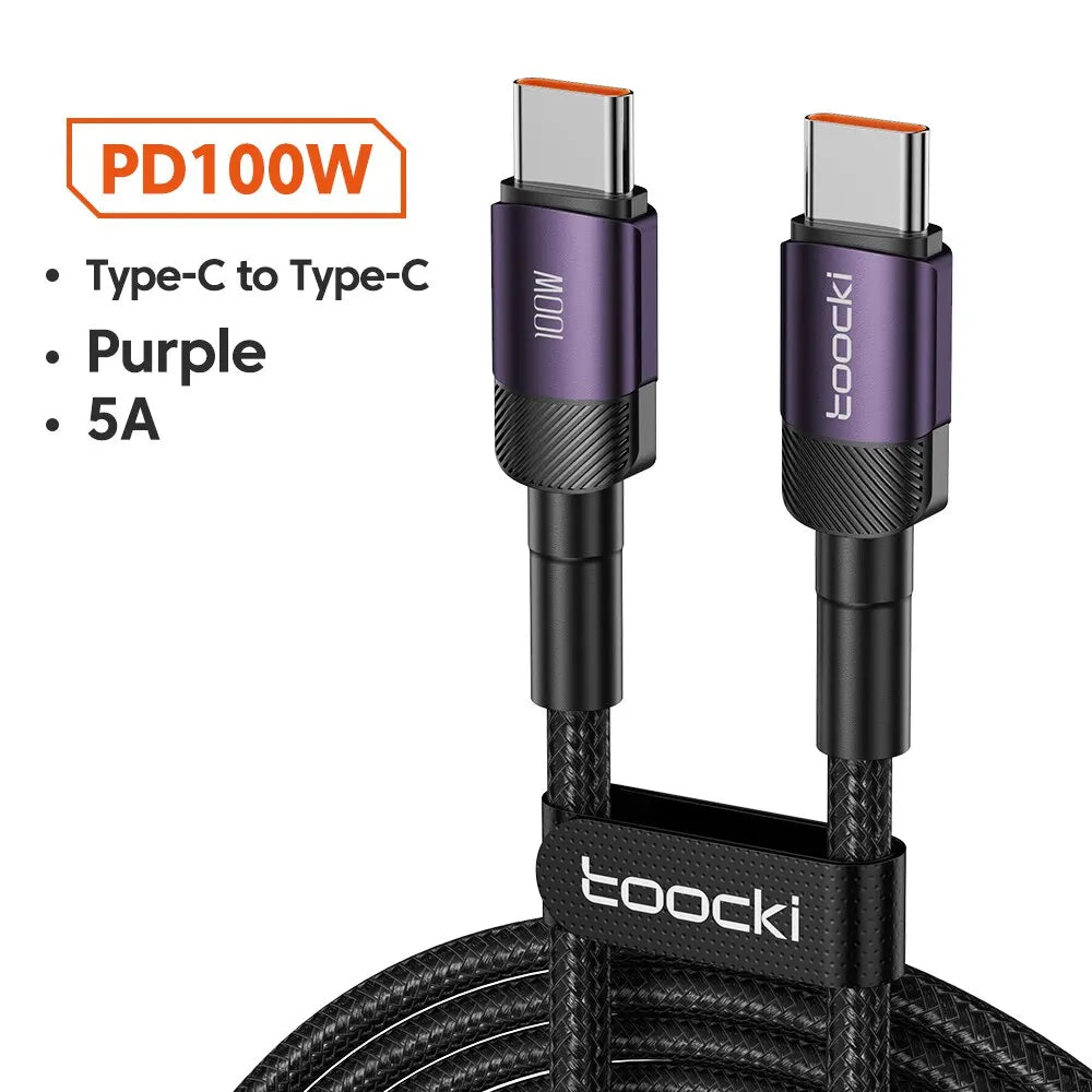 Cable USB C Toocki Carga Rápida PD 100W para iPhone 15/14/13/12
