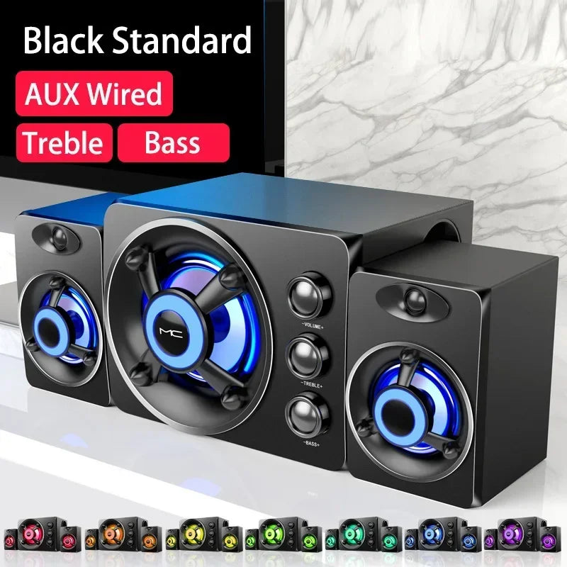 Altavoz Bluetooth Hifi 3D RGB Subwoofer Estéreo USB para PC