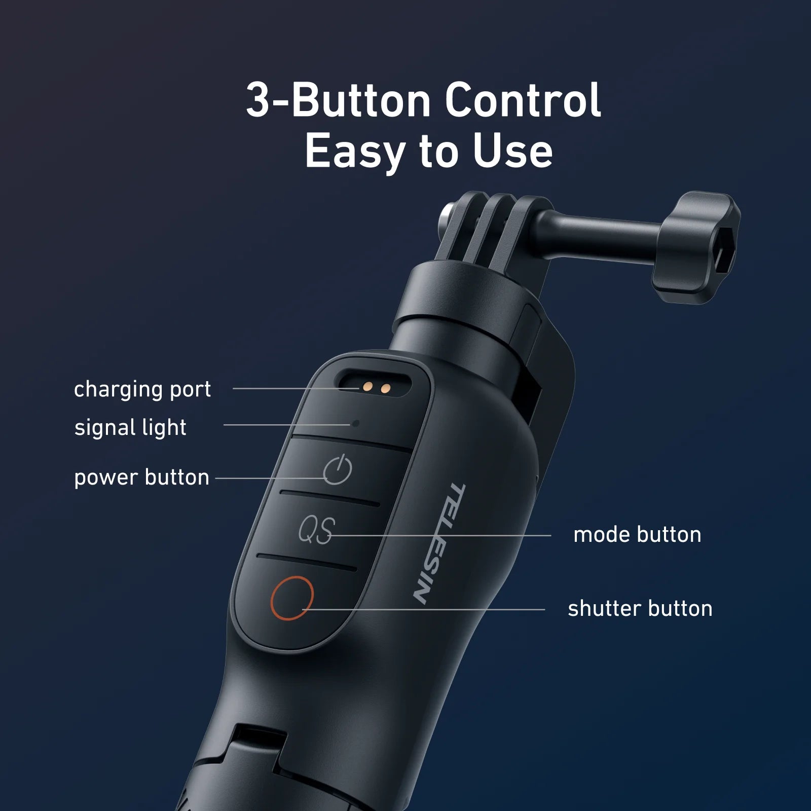 Control remoto inalámbrico TELESIN para buceo subacuático, palo selfie extensible, trípode con mango de flotabilidad para DJI OSMO Action 6 5pro 4