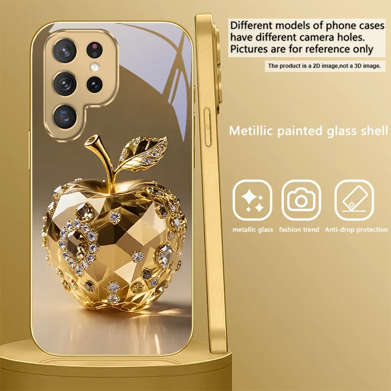 Golden dolphin phone case for Samsung Galaxy S20 FE, S21 Plus, S22, and S23 by Corporación Turística, with a detailed dolphin design.
