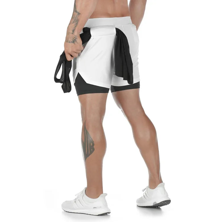 Pantalones Cortos Camuflaje Hombre Gym 2 en 1 Secado Rápido