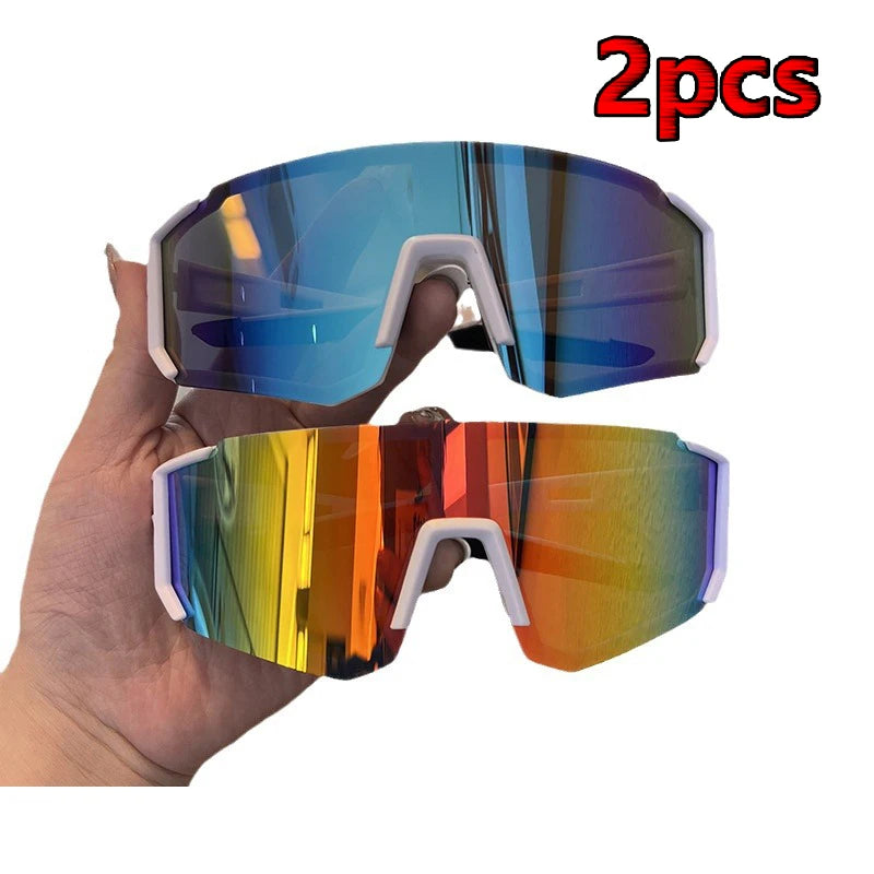 Gafas antiluz para senderismo y ciclismo, 2 uds., UV400, Protector de ojos a prueba de arena, gafas para deportes al aire libre, lentes antiradiación