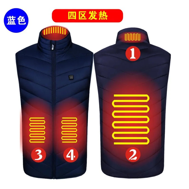 Chaleco calefactable de 9 zonas, chaquetas eléctricas con calefacción, ropa deportiva para hombres y mujeres, abrigo calefactable, abrigo térmico de grafeno, chaqueta calefactora USB para acampar