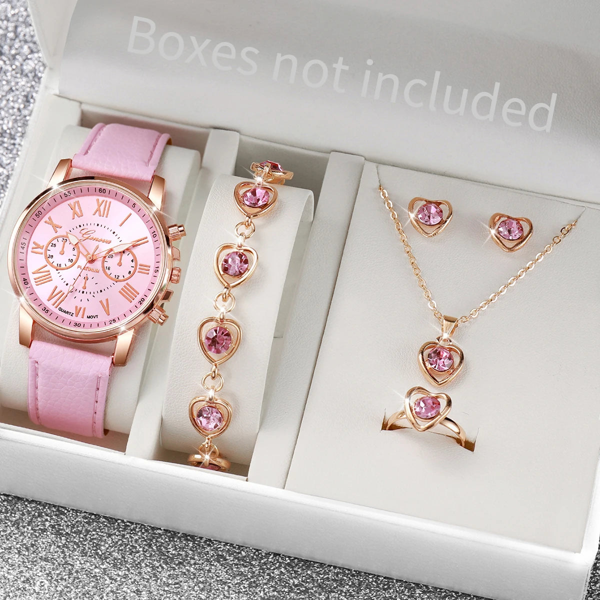 Reloj de Cuarzo Mujer: Pulsera Cuero, Joyería Corazón - Elegancia Diaria