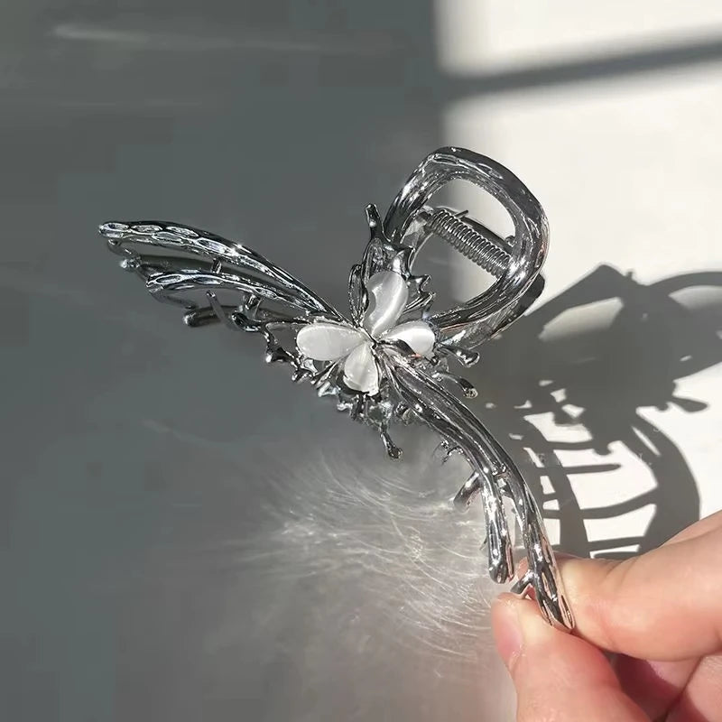 Pinza Araña Gótica Perla Metal Calado Mujer Accesorio Tiburón