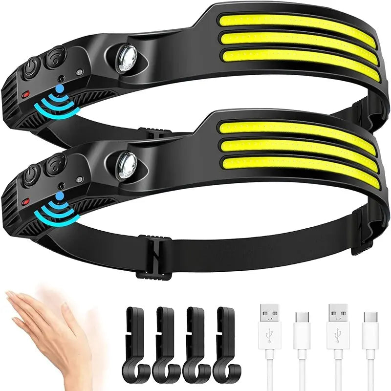 Linterna Frontal LED COB USB Recargable - Sensor de Movimiento para Exteriores