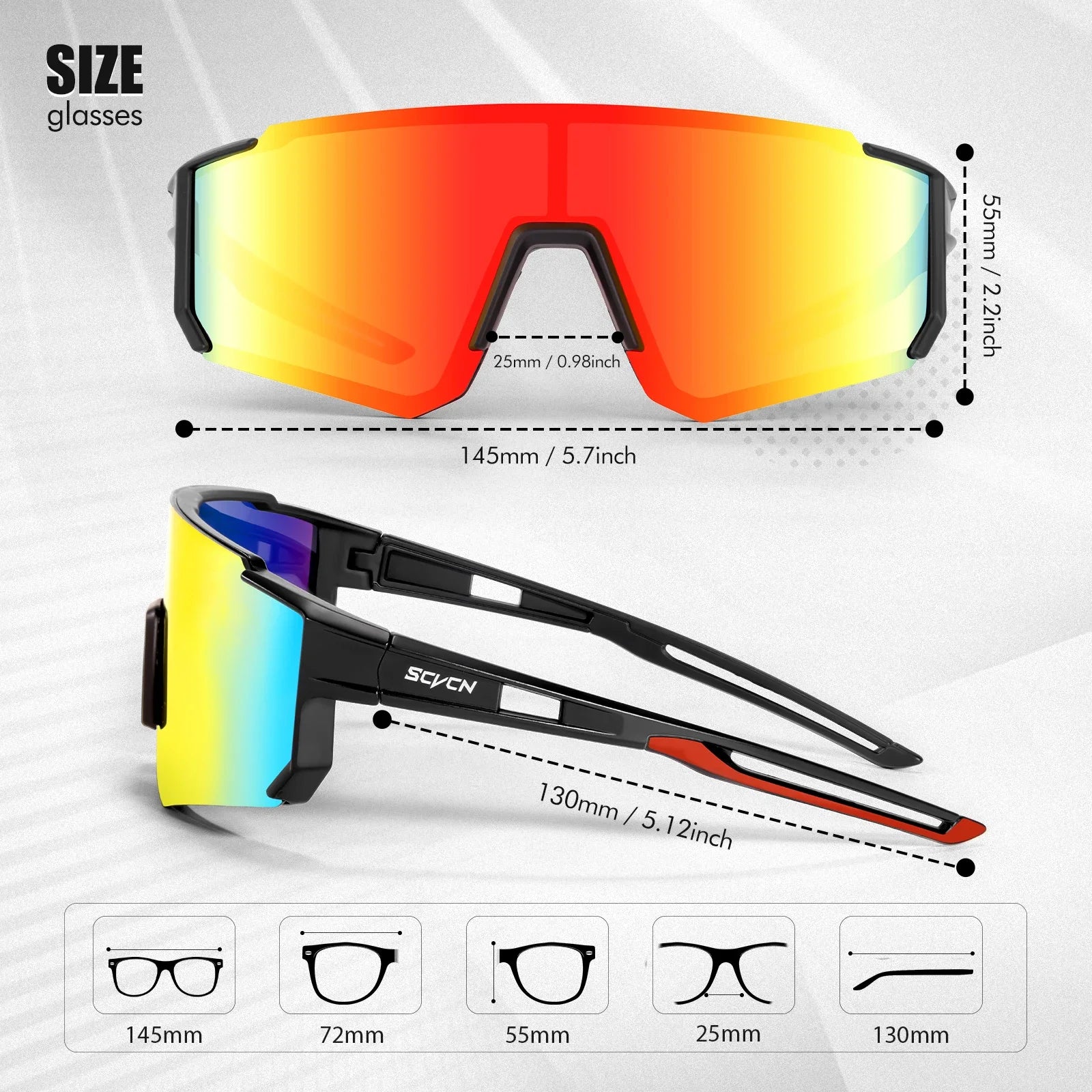Gafas de Sol Deportivas SCVCN UV400 Ciclismo Montañismo