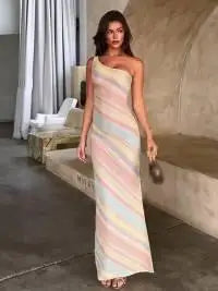 Vestido Punto Hombros Descubiertos Elegante | Beainmmry | Verano 2026