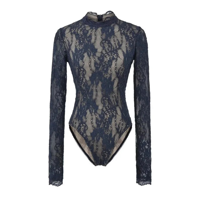 Women's Nuevo Body by Corporación Turística with high neckline and long sleeves, displayed on a mannequin.