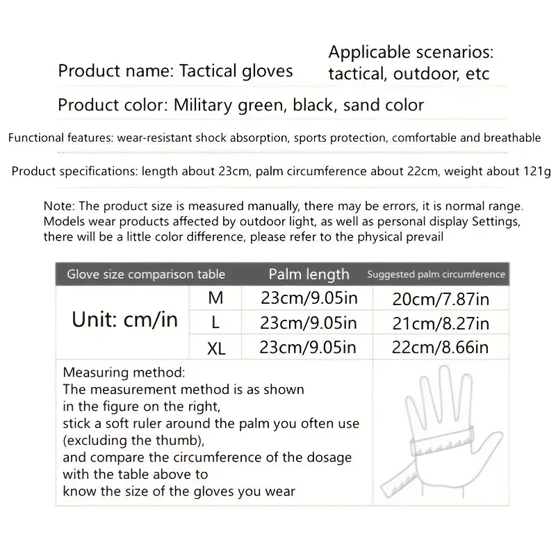 Guantes Militares Tácticos Antideslizantes para Hombre
