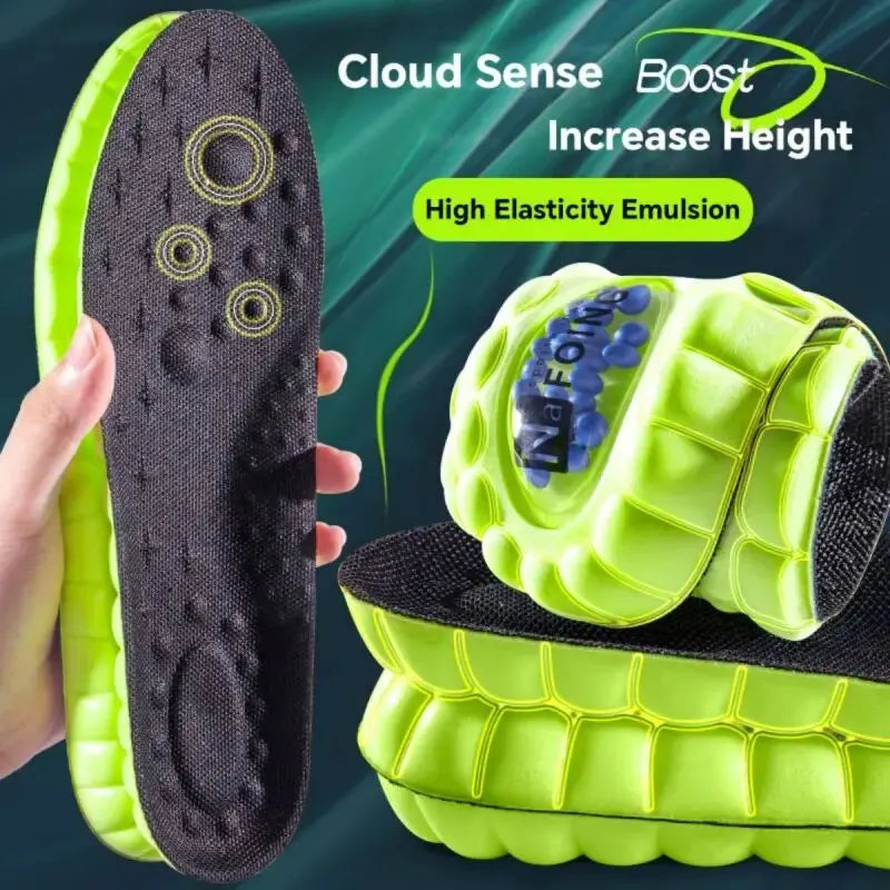 Plantillas 4D Cloud PU: Soporte Ortopédico Transpirable para Correr