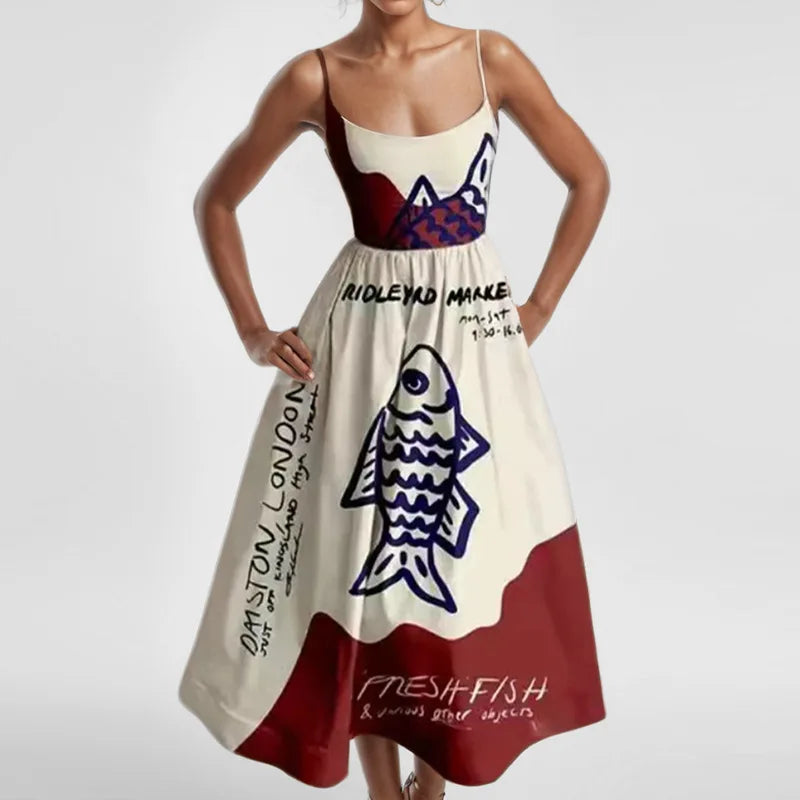 Vestido Midi Rosa Vacaciones Mujer 2026 Elegante Tirantes Finos Línea A