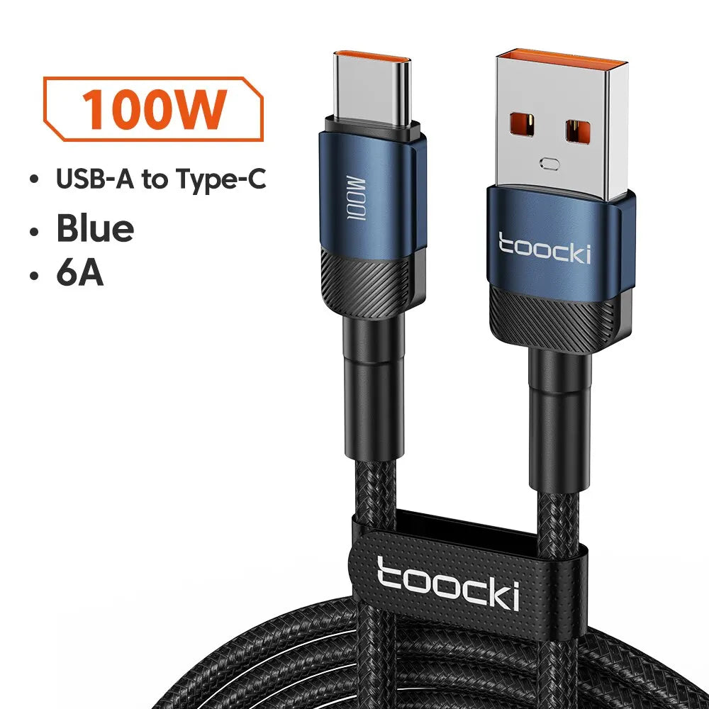 Cable USB C Toocki Carga Rápida PD 100W para iPhone 15/14/13/12