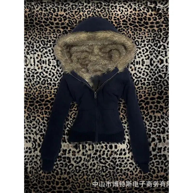 Sudadera Punk Mujer Nowsaa - Estilo Vintage Urbano con Capucha