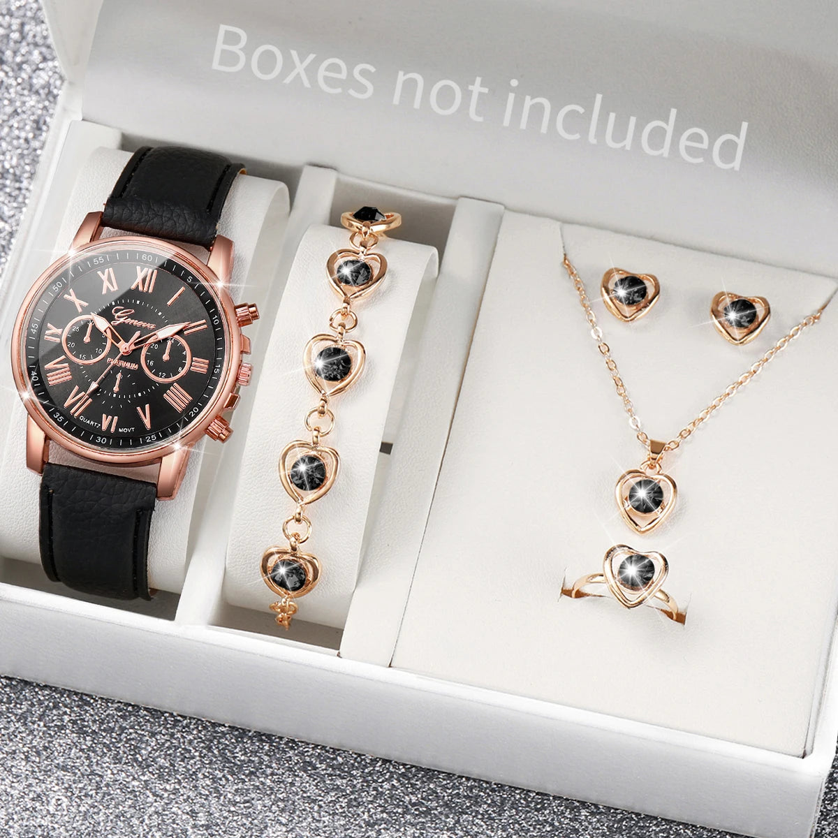 Reloj de Cuarzo Mujer: Pulsera Cuero, Joyería Corazón - Elegancia Diaria