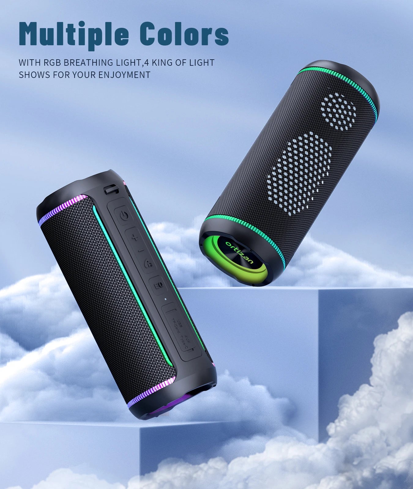 Altavoz Bluetooth Ortizan X30: 40W Estéreo, IPX7, 30H - Sonido Potente