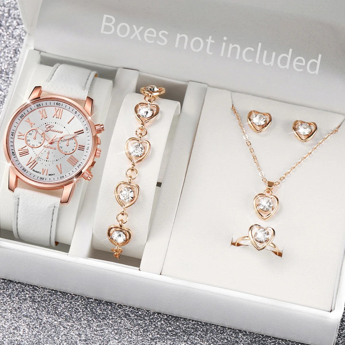 Reloj de Cuarzo Mujer: Pulsera Cuero, Joyería Corazón - Elegancia Diaria