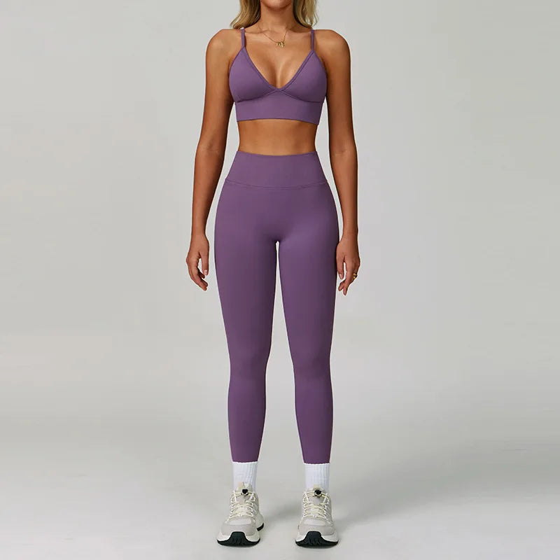 Conjunto Yoga Mujer MIketI Sin Costuras - Transpirable y Elástico