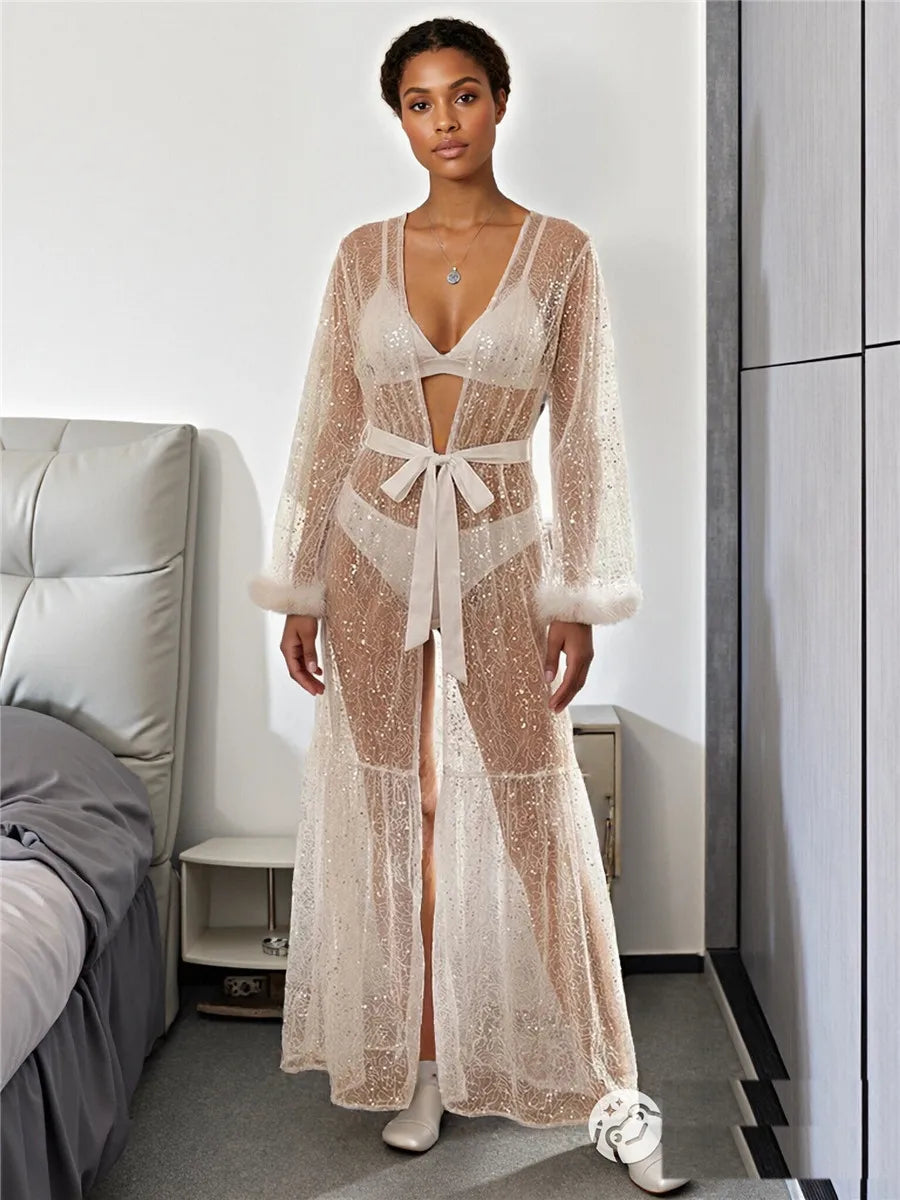 Lightweight transparent summer nightgown for women by Corporación Turística, featuring a long, breathable design suitable for warm nights.