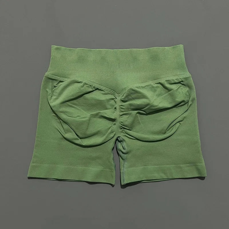 Shorts Deportivos HISTELLO Impacts de 4.5" para Mujer, Shorts de Ciclismo de Cintura Baja, Shorts de Gimnasio, Leggings de Yoga sin Costuras con Efecto Push-Up