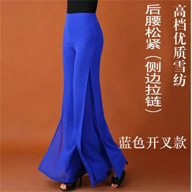 Pantalones Gasa Pierna Ancha Verano Mujer | Huapang-LSL | Cintura Alta