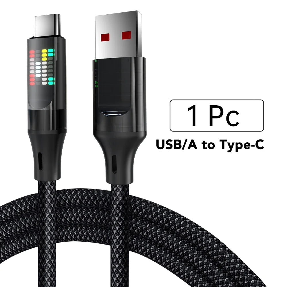 OOZCC Cable USB C Carga Rápida 120W LED 6A - Carga y Datos Seguros
