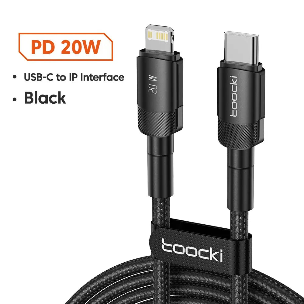 Cable USB C Toocki Carga Rápida PD 100W para iPhone 15/14/13/12
