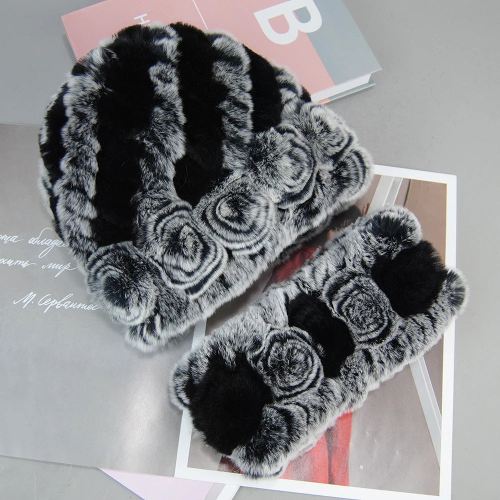 Authentic leather sombrero and matching scarf set from Nueva moda, shown in natural tones with detailed leather texture.