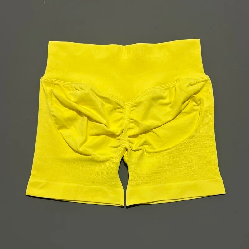 Shorts Deportivos HISTELLO Impacts de 4.5" para Mujer, Shorts de Ciclismo de Cintura Baja, Shorts de Gimnasio, Leggings de Yoga sin Costuras con Efecto Push-Up