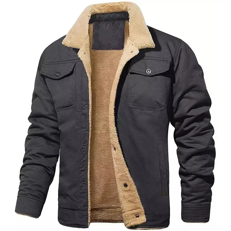 Men's vintage winter bomber jacket by Corporación Turística, stylish warm coat with classic design and comfortable fit.