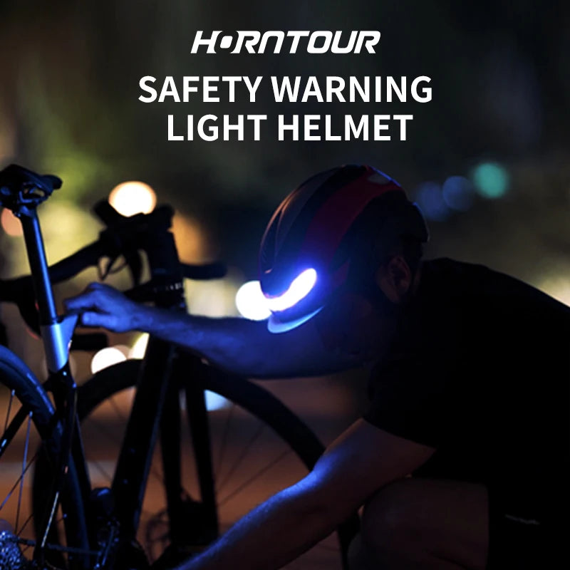 Horntour-casco de Bicicleta con luces LED, casco de Bicicleta de carretera de carreras para hombres y mujeres, deportes al aire libre, gorra de seguridad para Ciclismo profesional ﻿