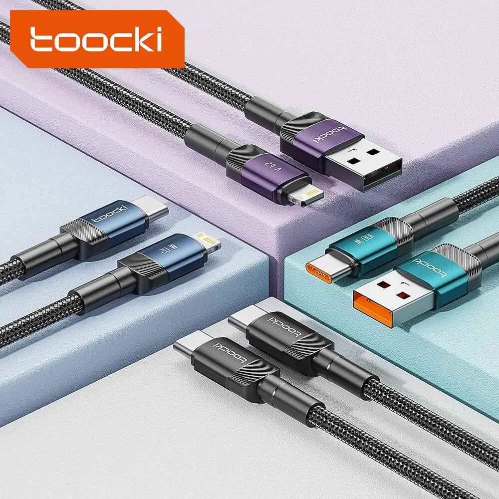 Cable USB C Toocki Carga Rápida PD 100W para iPhone 15/14/13/12