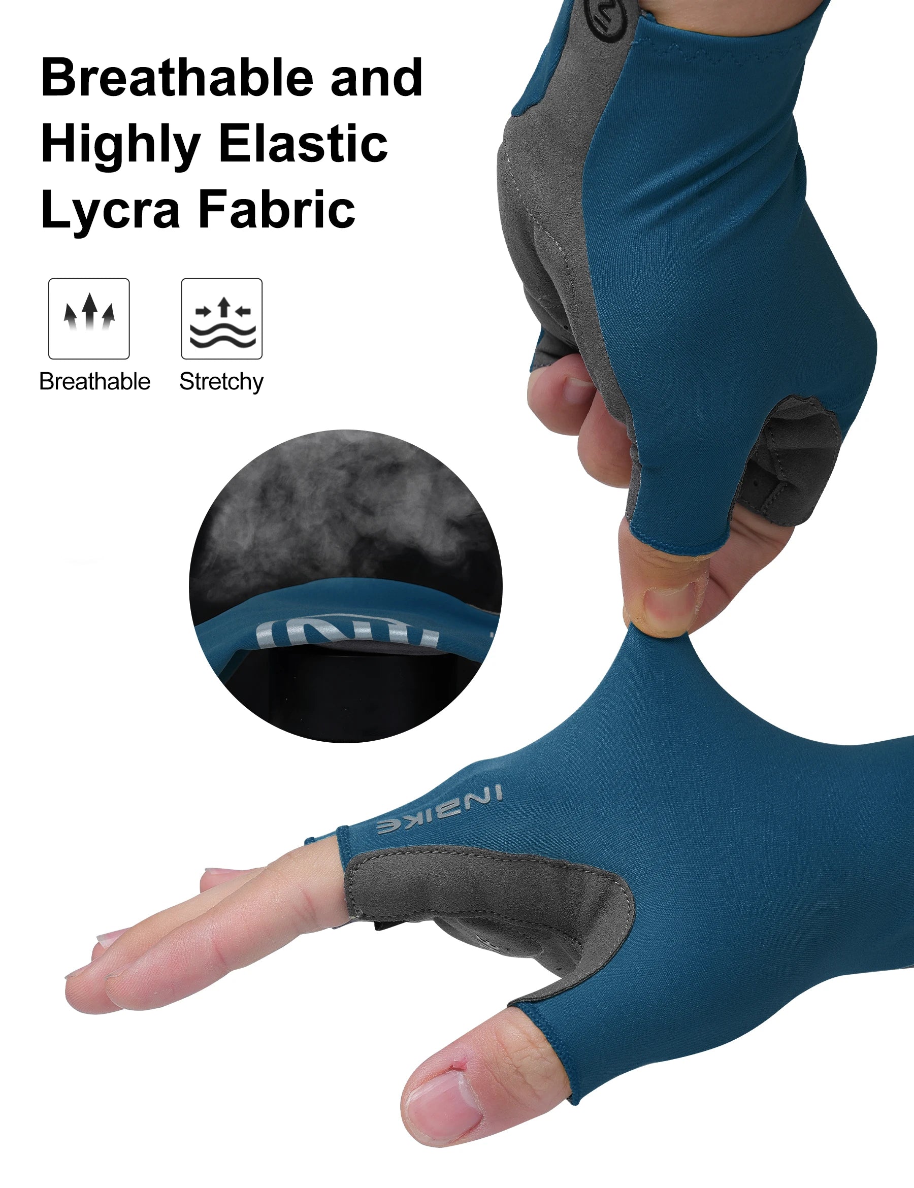 INBIKE-guantes de ciclismo para hombre, manoplas de verano para ciclismo de montaña, acolchados de Gel, medio dedo, accesorios para bicicleta de carretera