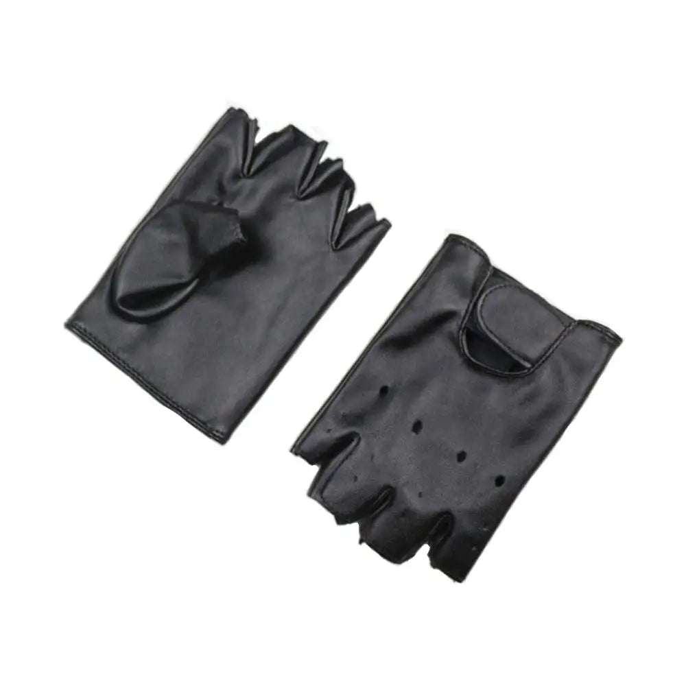 DOMEN Guantes Cuero Sintético Sin Dedos Unisex - Moto, Fitness