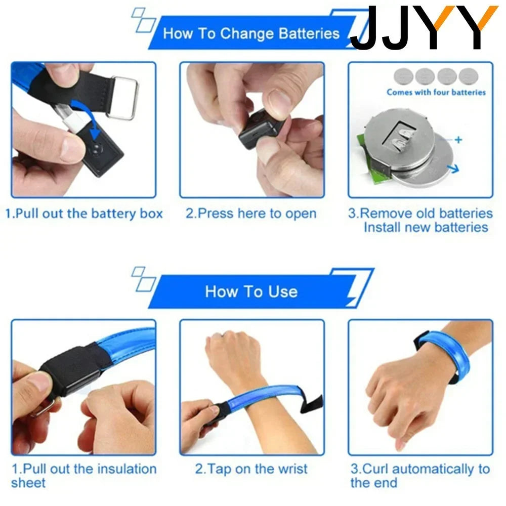 Brazalete LED para Correr de Noche: Seguridad USB Recargable