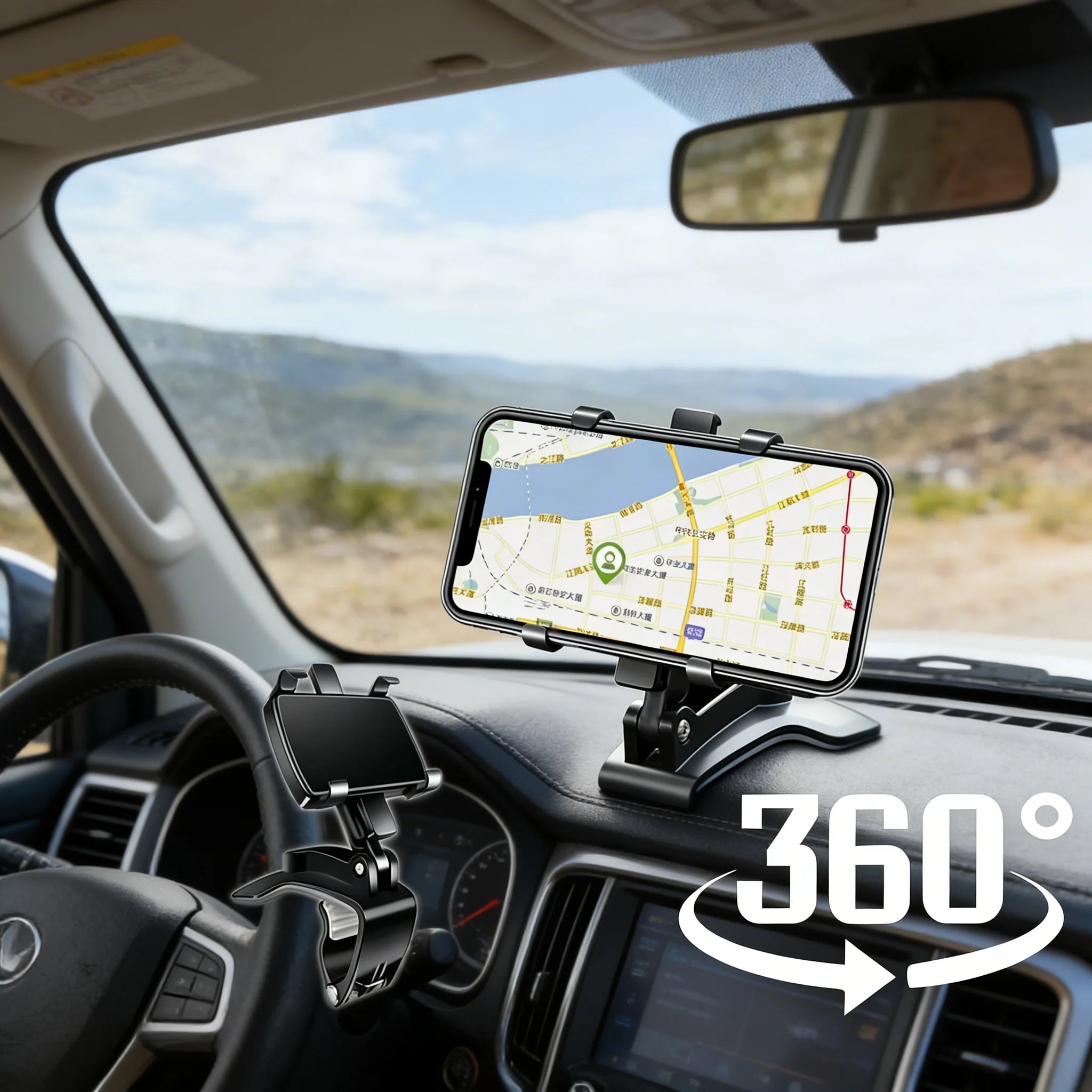 Soporte Coche 360° Universal Móvil GPS Tablero - Fácil Fijación