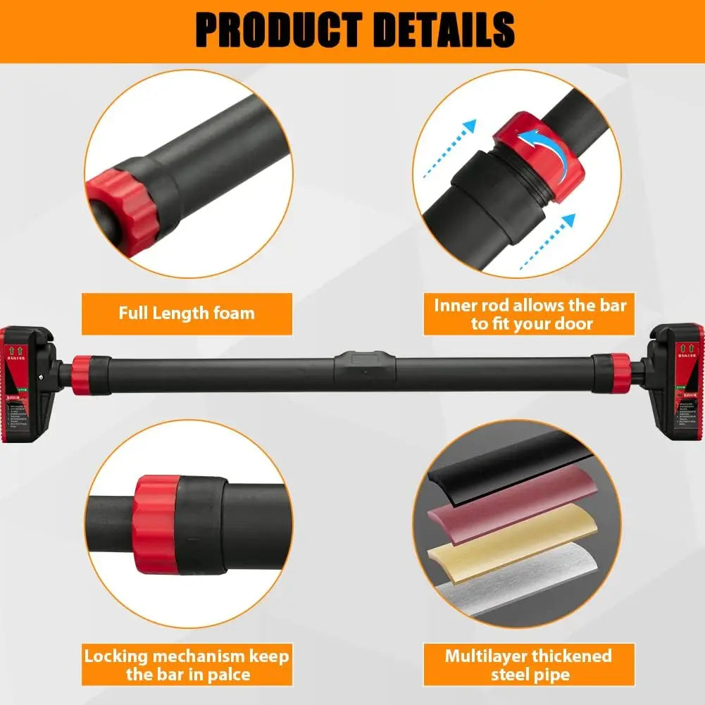 Barra Dominadas Puerta Ajustable HiMISS Sin Tornillos 440lbs